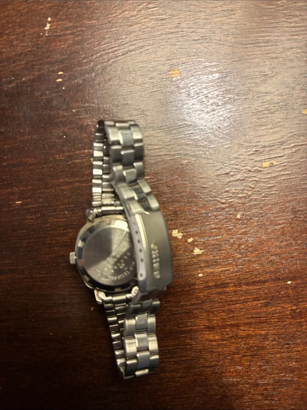 Vintage Seiko watch. Stainless Steel Black Dial Women's Wristwatch - Silver